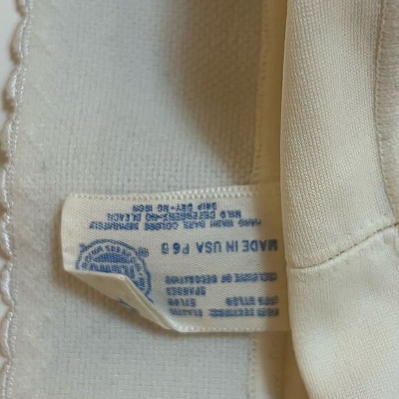 Vintage 1960s / 1970s Ivory Mesh Panel Long Line Soft Cup Bra Corset Bustier - Picture 13 of 13